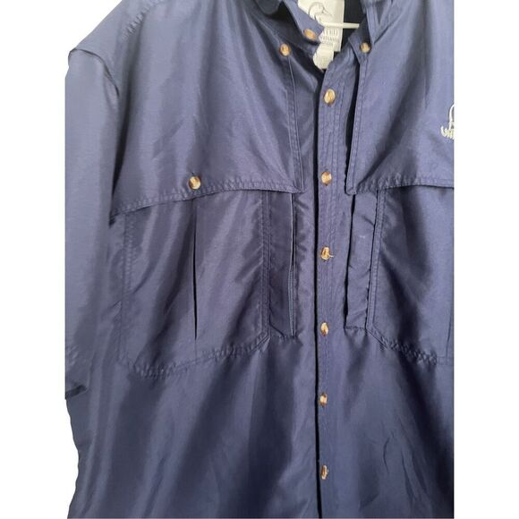 Ducks Unlimited Mens Baby Blue Short Sleeve Button Down Shirt Large - Picture 2 of 13